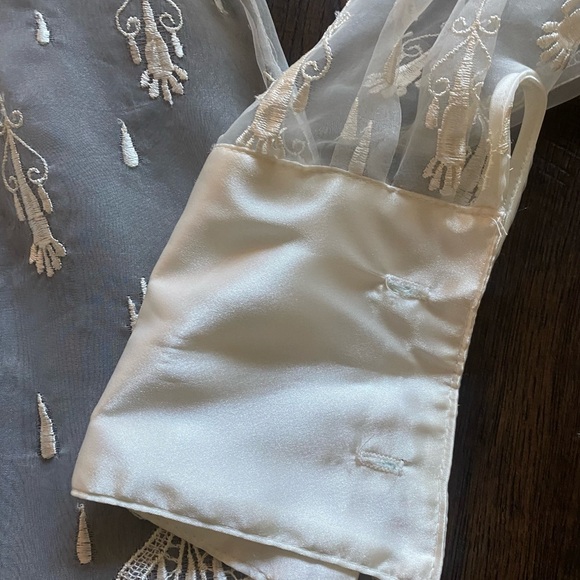 Vintage 1970’s indie gorgeous see-through transparent embroidered collared top - Picture 4 of 6